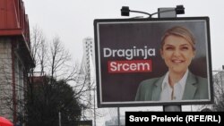 Bilbord kandidatkinje Draginje Vuksanović Stanković u Podgorici.