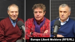 Analiștii Nicolae Negru, Igor Boțan și jurnalistul Europei Libere Alexandru Canțîr în studioul Europei Libere Moldova, 6 aprilie 2023