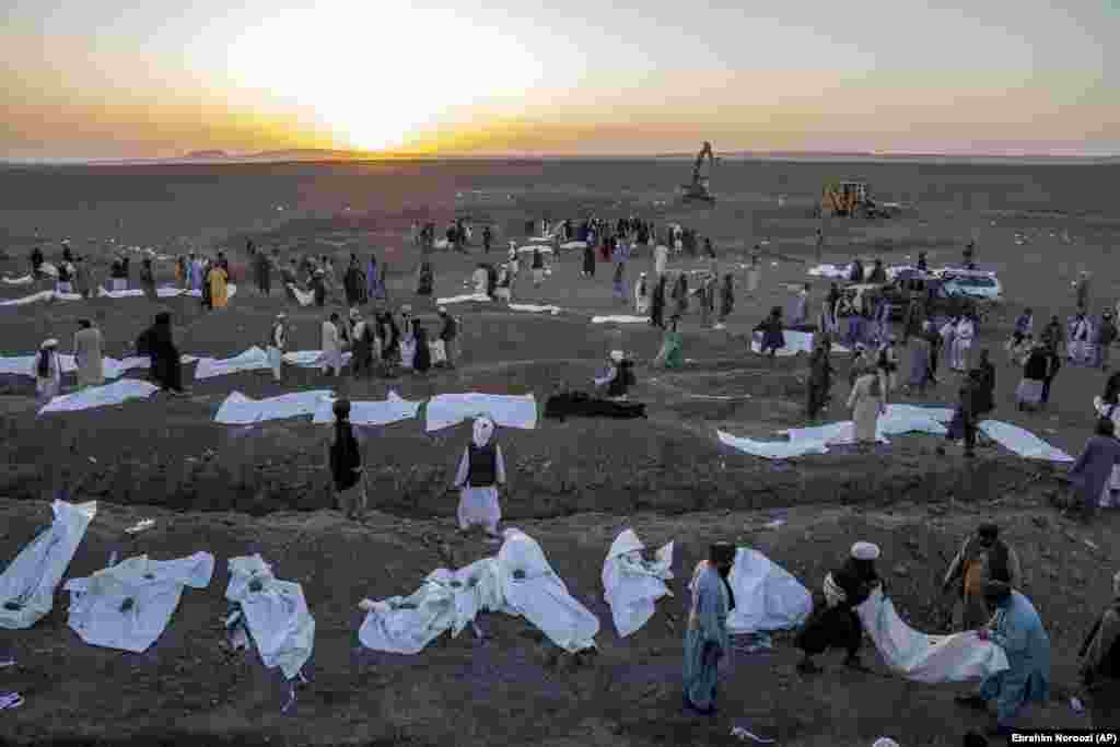 Rescue workers have been combing the wreckage of homes night and day as mass burials take place. Taliban officials said that more than 2,000 people had died across Herat Province after the earlier quakes. They subsequently said the quakes killed and injured thousands but didn&#39;t give a breakdown of casualties.