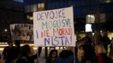 Serbia - Women protest on 8 March in Belgrade