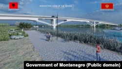 Dukja e urës së ardhshme mbi Lumin Buna, e cila do të lidhë bregdetin malazez dhe atë shqiptar.