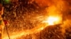 Kosovo- Flames of burning metal in Ferronikel Company