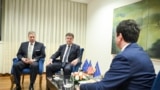 Kosovo: DAS Gabriel Escobar, EU envoy Miroslav Lajcak and Kosovo PM Albin Kurti on June 5, 2023. 