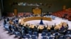 نماینده گان کشور های عضو شورای امنیت سازمان ملل متحد در سالن کنفرانس های این شورا حضور دارند