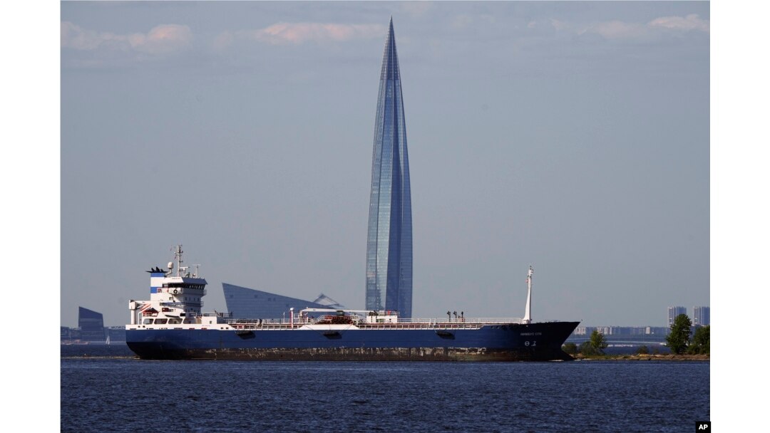 The headquarters of Russia's state energy giant Gazprom in St. Petersburg