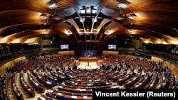 Sala u kojoj se održavaju sednice Parlamentarne skupštine Saveta Evrope, Strazbur, Francuska, fotoarhiv