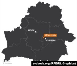 Розташування села Цель на карті Білорусі