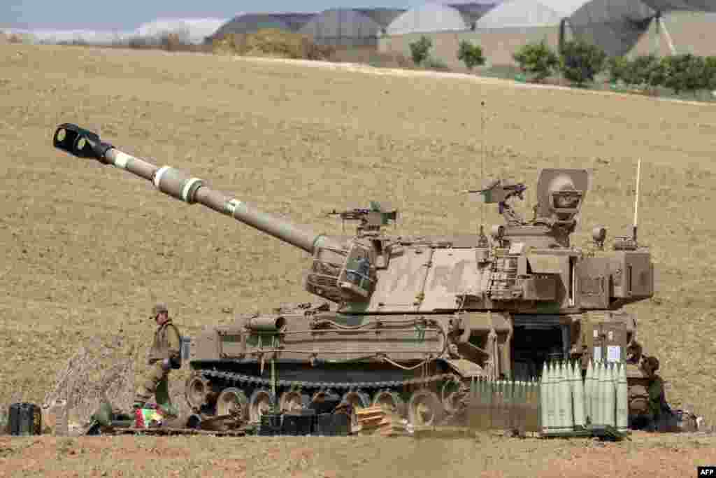تانک اسرائیلی در نزدیکی مرز نوار غزه