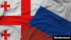 Флаги Грузии и России, иллюстрация