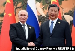 Владимир Путин и председатель КНР Си Цзиньпин, 18 октября 2023 года