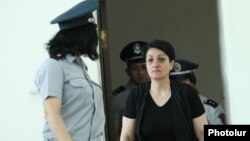 Armenia - Gayane Hakobian is brought into a courtroom in Yerevan, June 5, 2023.