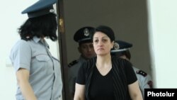 Armenia - Gayane Hakobian is brought into a courtroom in Yerevan, June 5, 2023.