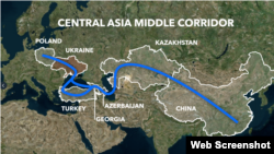 The Middle Corridor is a trade route between China and the West via the Caspian Sea
