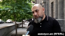 Armenia - Opposition activist Karapet Poghosian speaks to RFE/RL in Gyumri, July 10, 2023