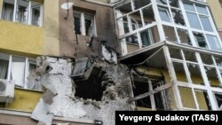 ფოტო არქივიდან. დრონის აფეთქებით დაზიანებული სახლი ვორონეჟში. 2023 წლის 9 ივნისი 