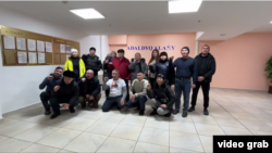 Активисты группы по созданию оппозиционной партии «Алга, Казахстан!». Астана, 15 декабря 2023 года