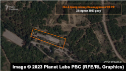 Супутниковий знімок Planet Labs, на якому видно 744-й центр зв'язку Чорноморського флоту РФ до удару. Фото зроблено 22 серпня 2023 року