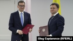 Prim-ministrul polonez, Mateusz Morawiecki și cel moldovean, Dorin Recean la Chișinău. 6 aprilie 2023