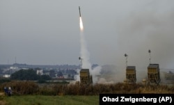 Запуск ракети з установки «Залізний купол» (Iron Dome). Місто Ашкелон, Ізраїль, 11 травня 2023 року