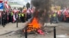 Polish farmers protest in Warsaw earlier this year against EU policies toward agricultural imports from Ukraine. 