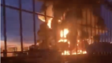 Eyewitnesses reported a fire at an oil refinery in Smolensk on April 24. 