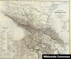 Карта Кавказского края, 1868 год