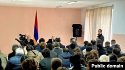 Armenian Prime Minister Nikol Pashinian meets with residents in the Tavush region on March 18.