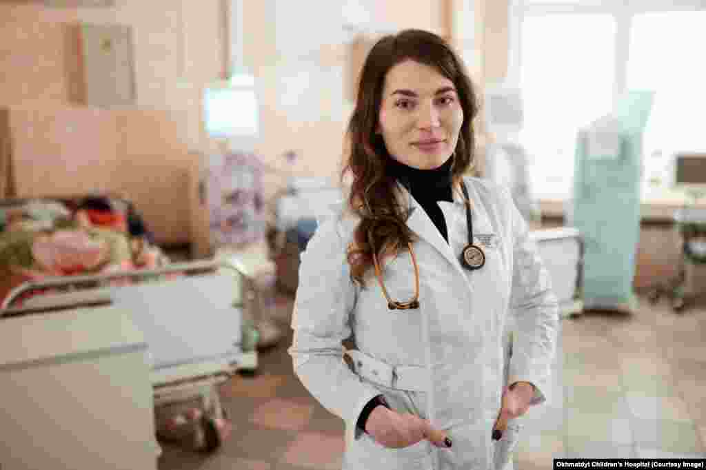 The July 8 strike killed Dr. Svitlana Lukyanchuk, a pediatric kidney specialist. Lukyanchuk was from the western Lviv region and dedicated her life to helping children after losing her own parents at a young age and growing up in an orphanage. A man who was visiting the hospital at the time of the strike was also killed in the blast and scores of people, including children, were injured.