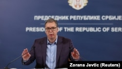 Fotoarhiv, predsednik Srbije Aleksandar Vučić na konferenciji za medije u Beogradu, 24. septembra 2023. 