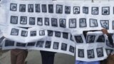 Photos of some of the Baluch protesters killed in Zahedan on a poster seen at a recent protest in Zahedan.