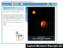 Exemplu de test PISA - conceperea unui afiș pentru Festivalul Științelor.