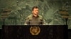 USA – President of Ukraine Volodymyr Zelenskyy during a speech at the UN General Assembly. New York, September 19, 2023 