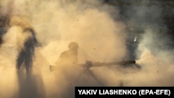 Ukrán katonák Donyeckben 2023. október 13-án