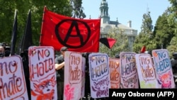 ფოტო არქივიდან. „ანტიფას“ აქცია კალიფორნიის შტატის ქალაქ ბერკლიში. 2017 წლის 27 აგვისტო