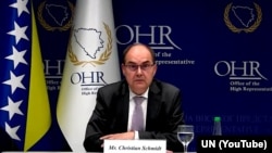 Visoki predstavnik u BiH Christian Schmidt u obraćanju Vijeću sigurnosti UN-a putem video linka, 30. aprila 2024.