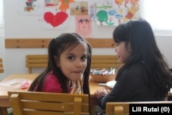 Pupils attend the preschool run by the Taleta NGO in Budapest.