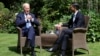 British Prime Minister Rishi Sunak (right) meets with U.S. President Joe Biden at 10 Downing Street in London on July 10.