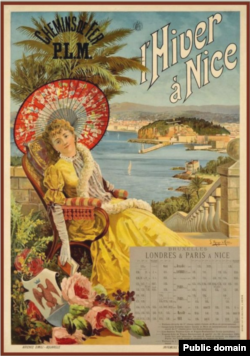 "Зима в Ницце". Рекламный плакат. 1910-е.