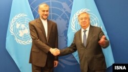 دیدار حسین امیرعبداللهیان، وزیر خارجه جمهوری اسلامی ایران با آنتونیو گوترش، دبیرکل سازمان ملل در نیویورک 