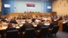 Members of parliament of Bosnian entity Republic of Srpska attend a session in Banja Luka on April 26.