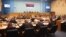 Members of parliament of Bosnian entity Republic of Srpska attend a session in Banja Luka on April 26.