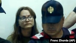 Svetlana Timofeyeva in an Albanian courtroom in August.