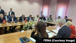 Sastanak predsjednika stranaka koje čine koaliciju na nivou Bosne i Hercegovine, Mostar, 1. juli 2024. 