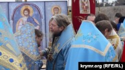 Богослужение во главе с митрополитом РПЦ Тихоном в Херсонесе, Севастополь, Украина, 15 февраля 2024 года