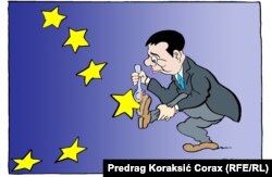 Karikaturista Predrag Koraksić Corax stalni je saradnik Radija Slobodna Evropa i jednom sedmično objavljujemo njegov komentar političkog života Srbije bez riječi.