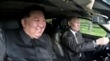 Liderul Coreei de Nord, Kim Jong Un, alături de președintele rus Vladimir Putin. 