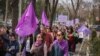 Mostly peaceful marches demanding rights for women have been held in the Kyrgyz capital on March 8 for several years.