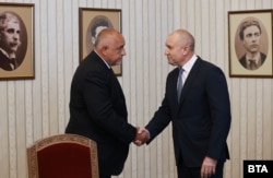 Лидерът на ГЕРБ Бойко Борисов по време на срещата с президента Румен Радев, 24 юни 2024 г.