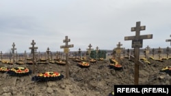  A Wagner-csoport zsoldosainak sírjai az oroszországi krasznodari területen 2023. március 10-én