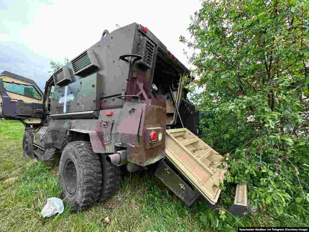 Gladkov&#39;s images included this photo of an American-Israeli-designed MaxxPro MRAP mine-resistant vehicle that was apparently abandoned during fighting in the Belgorod region. &quot;We&#39;ve seen some of the reports circulating on social media and elsewhere making claims that U.S.-supplied weapons were used in these attacks. I will say that we&#39;re skeptical at this time of the veracity of these reports,&quot; State Department spokesman Matthew Miller told a media briefing on May 23. &quot;As a more general principle, as we&#39;ve said, as I&rsquo;ve said yesterday, we do not encourage or enable strikes inside of Russia, and we&#39;ve made that clear. But as we&#39;ve also said, it is up to Ukraine to decide how to conduct this war,&quot; Miller added.
